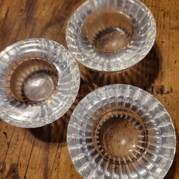 Vintage Set of 3 Crystal Candlestick Holders - Picture 3 of 4